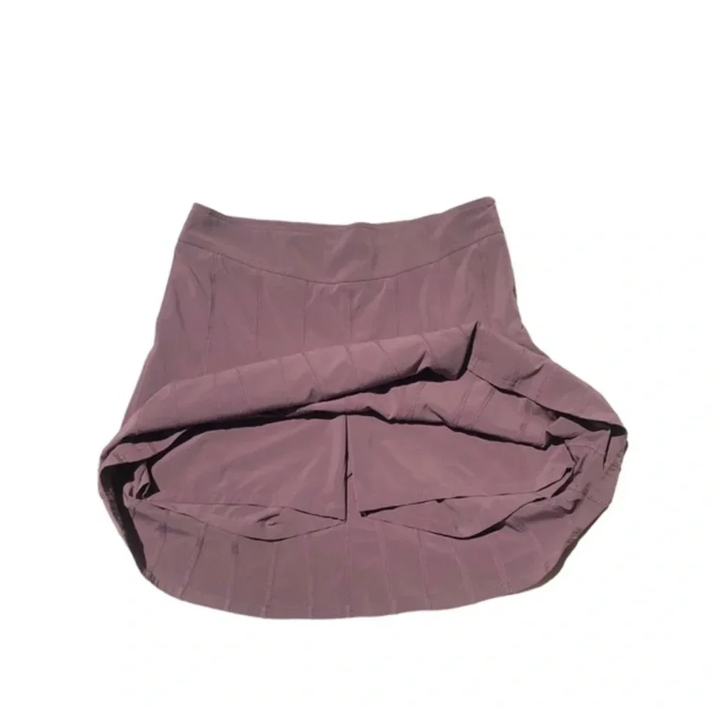 Athleta Womens Stretch Knee Length Athletic Wear About Pleated Skirt Brown 12T